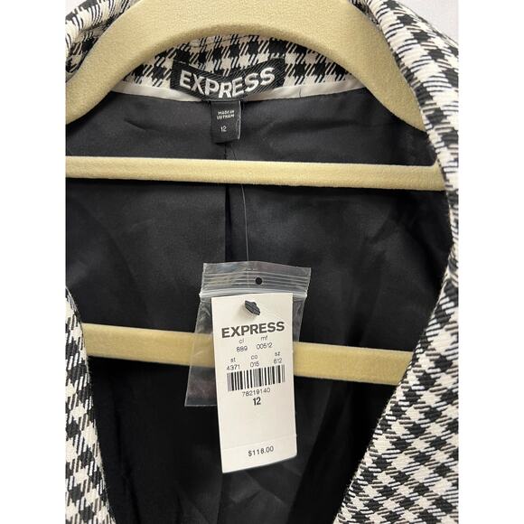 NWT Express Black and White Checkered Jacket size 12 - Picture 3 of 5